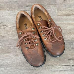 Earth Neutral Detonator Brown Leather Lace Up Oxfords Shoes Y2k Size 8 Chunky